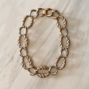 Preppy Gold Chain Statement Necklace 18”